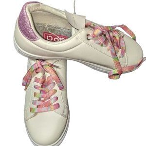 POP WOMENS BREEZY WHITE LILAC COMFORT FIT ATHLETIC SHOES SIZE 8M